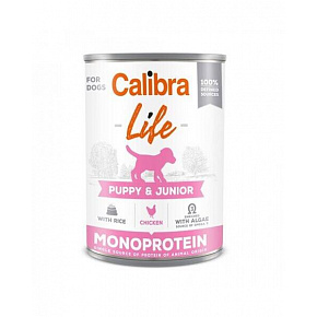 Calibra KONSERWA dog Puppy & Junior Life Chicken & Rice 6 x 400g