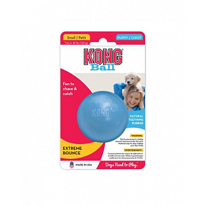 Zabawka Kong Dog Puppy Piłka niebieska/różowa, guma naturalna, S