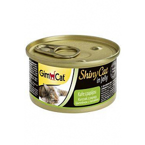 GimCat ShinyCat konserwa. kurczak&papaja 70g