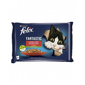 Nestlé FELIX Fantastic cat Multipack kurczak z pomidorami & wołowina z marchewką w galarecie saszetka 4x85 g Nestlé FELIX Fantastic cat Multipack kurczak z pomidorami & wołowina z marchewką w galarecie saszetka 4x85 g