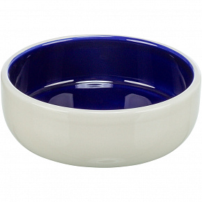 Ceramiczna miska z glazurą 300ml/13 cm - kremowo/niebieska