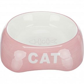 Ceramiczna miska 200ml/13cm - KOT + rybia ość