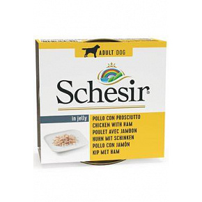 Schesir Dog konserwa. Dorosły kurczak/szynka 150g