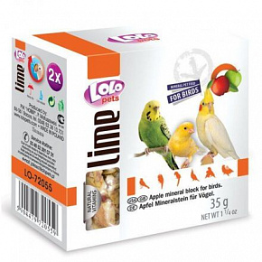 LOLOpets LIME jabłkowy kamień mineralny dla ptaków 35 g