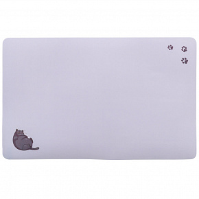 Podkładka dla kotów, Fat Cat z łapkami, 44 x 28 cm, szara Podkładka dla kotów, Fat Cat z łapkami, 44 x 28 cm, szara