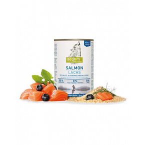 ISEGRIM dog Adult Łosoś z Prosem, Jagodami i Dzikimi Ziołami bal. 6 x 400 g puszka