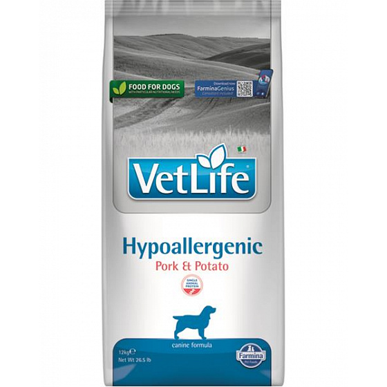 Farmina Vet Life dog hypoallergenic, wieprzowina i ziemniaki 12 kg