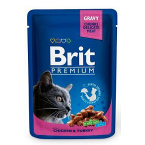 BRIT Premium cat Saszetka Adult Kurczak & Indyk 100 g BRIT Premium cat Saszetka Adult Kurczak & Indyk 100 g