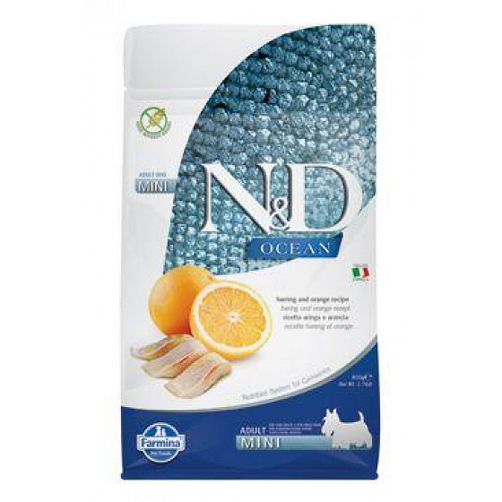 N&D OCEAN DOG Adult Mini Śledź & Pomarańcza 800g