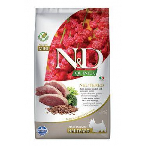 N&D Quinoa DOG Neutered Duck&Broccoli&Asp. 2,5 kg
