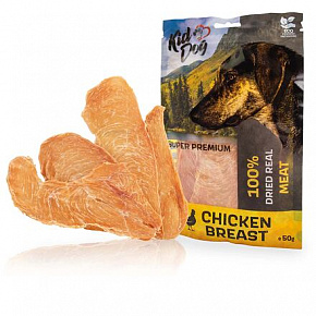 KIDDOG SUPER PREMIUM 100% pierś z kurczaka, cienkie plasterki 50 g