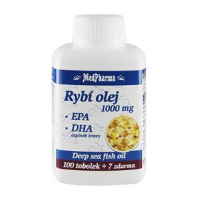 Olej rybny 1000mg +EPA+DHA 100+7kaps gratis MedPharma