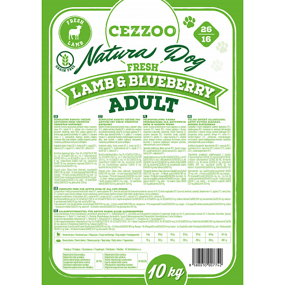 CEZZOO Natura Dog Fresh Lamb&Blueberry Adult GF 10kg