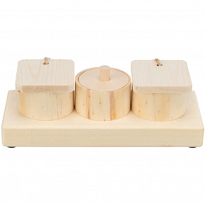 Snack Cups - interaktywna zabawka dla królików, 15 x 4,5 x 6 cm, drewno