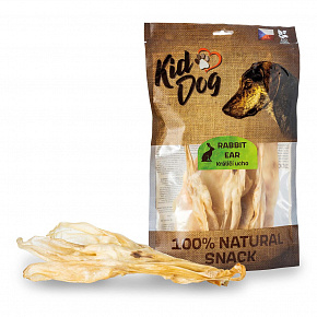 KIDDOG 100% Natural Snack, uszy królicze bez sierści 200 g (ok. 22 szt.)