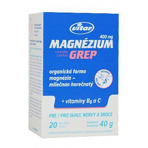 Magnez 400mg+wit.B6+wit.C grep Vitar 20x2g Magnez 400mg+wit.B6+wit.C grep Vitar 20x2g