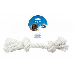 Zabawka DUVO+ Lina z 2 węzłami do przeciągania biała XLarge 37 cm