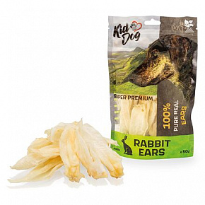 KIDDOG SUPER PREMIUM 100% naturalne królicze uszy 50 g