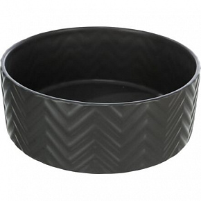 Ceramiczna miska żłobkowana, czarna Ceramiczna miska żłobkowana, czarna