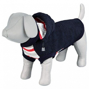 Granatowy wełniany sweter z ściągaczami ASSISI