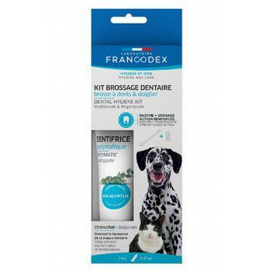 Francodex Dental Kit pasta do zębów + szczoteczka dla psów