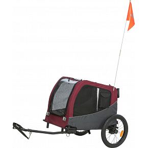 Przyczepka rowerowa, L: 75 × 86 × 80/145 cm, do 30 kg, szara/czerwona