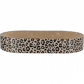 Kartonowe drapakowe legowisko LEO, z catnipem, 63 x 10 x 35 cm, brązowy/leopardzi