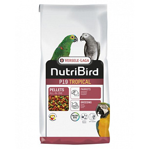 VL NutriBird P19 Tropical - ekstrudaty dla hodowli, pierzenia i zwiększonych wymagań dużych papug z owocami tropikalnymi 10 kg
