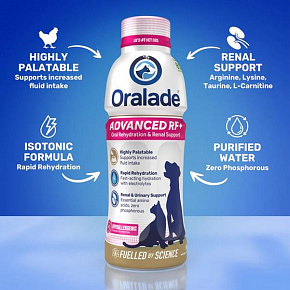 Oralade Advanced RF+ rehydratačný roztok pre psy a mačky 500 ml Oralade Advanced RF+ rehydratačný roztok pre psy a mačky 500 ml