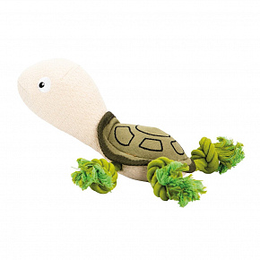 Żółw morski HipHop Dog, 30 cm, zabawka materiałowa z bawełnianymi węzłami, zielona/kremowa