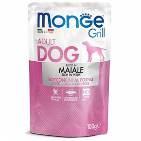 MONGE GRILL saszetka z wieprzowiną dla psów 100 g