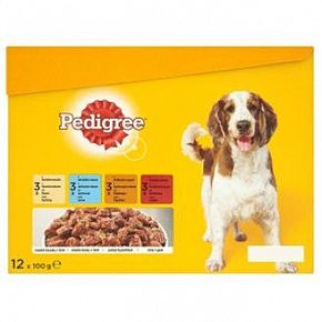Mars PEDIGREE saszetka dog ADULT Multipack kurczak&jagnięcina&drób&wołowina w galarecie 12 x 100 g