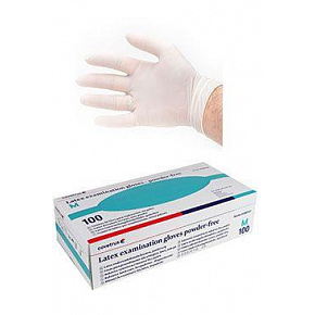 Rękawice nest.wyż.CVET latex M/100 sztuk bez pudru, białe