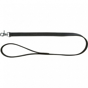 RUSTIC skórzana smycz Heartbeat, M-L: 1,00m/20mm, czarna