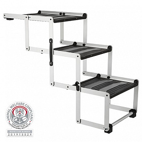 Składane schody 3-stopniowe, 37 x 57 x 120 cm, do 75 kg, aluminium/TPR