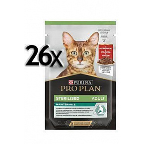 ProPlan MO Cat Adult sterilised wołowina saszetka 26x85 g ProPlan MO Cat Adult sterilised wołowina saszetka 26x85 g