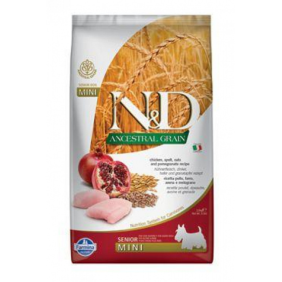N&D LG DOG Senior Mini Kurczak & Granat 2,5kg