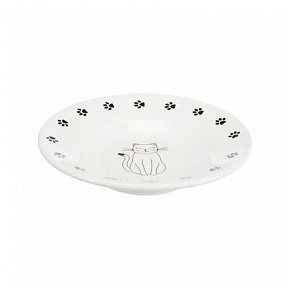 Ceramiczna miska-talerzyk dla kotów krótkonosych, biała 0,2l/15cm Ceramiczna miska-talerzyk dla kotów krótkonosych, biała 0,2l/15cm