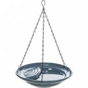 Zewnętrzna wisząca ceramiczna kąpiel dla ptaków, 550ml / 26 cm, niebieska