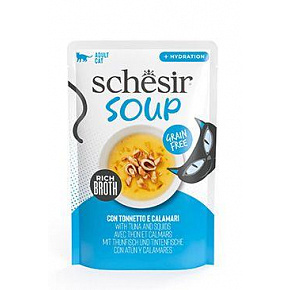 Schesir Cat saszetka Adult Soup tuńczyk/kałamarnica 40g