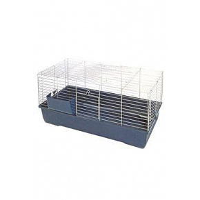 Klatka Bunny Bungallow chrom składana niebieska 100cm