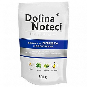 DOLINA NOTECI PREMIUM dorsz z brokułami saszetka dla psów 500 g