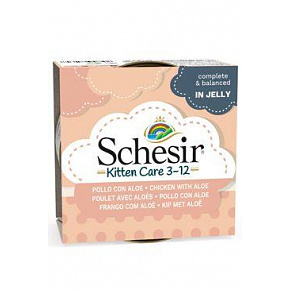 Schesir Cat konserwa. Kitten kurczak/aloe w galarecie 85g