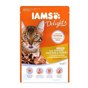Iams Cat Adult Delights saszetka Chick&Turk. w sosie 85g Iams Cat Adult Delights saszetka Chick&Turk. w sosie 85g