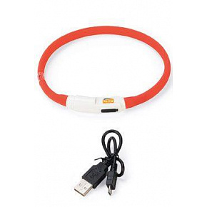 Obroża USB Visio Light LED ładowalna 35cm czerwona KAR