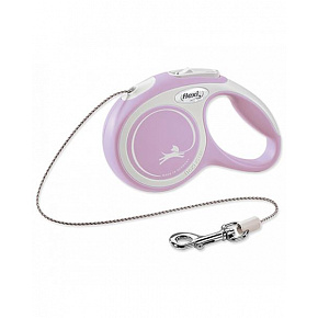 Smycz Flexi New Comfort linka M 5 m jasnoróżowa (do 20 kg)