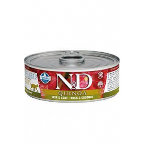Farmina N&D cat QUINOA kaczka & kokos konserwa 80 g