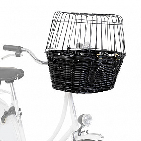 Kosz transportowy na rower z drucianą kabiną - czarny 50x41x35cm (max. 5kg)