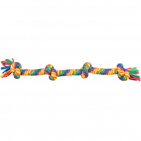 Hantelka do zabawy / szarpak 61 cm, 4 węzły, multikolor - OFERTA LIMITOWANA