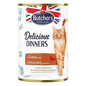 Butcher's Cat Delic.Dinners dziczyzna w galarecie konserw. 400g